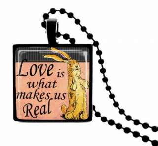 Velveteen Rabbit Love Book Quote Glass Tile Necklace  