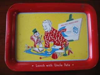 Vtg 1950s advertising tray Supreme bread Lunch with Uncle Pete Peter 
