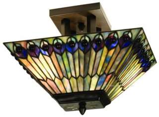 Peacock Tiffany Style Stained Glass Ceiling Lighting  