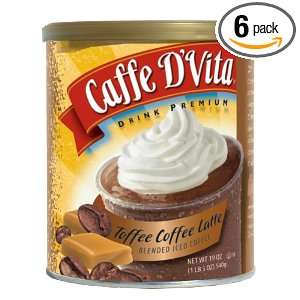 Caffe DVita Toffee Coffee Blended Iced Coffee Mix, 19 Ounce Canisters 