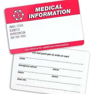  Personalized Medical Card, personalized with your 