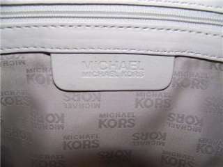 NEW MICHAEL KORS WEBSTER Vanilla & Gold Accents Leather Handbag Tote $ 
