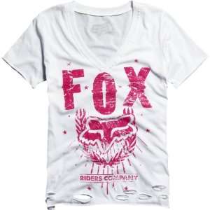 Fox Racing Qualified Torn Vneck Girls Short Sleeve Sportswear Shirt 