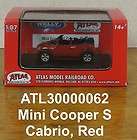 HO Scale Atlas ATL 3000062 Welly 1/87 Mini Cooper S Cabrio, Red