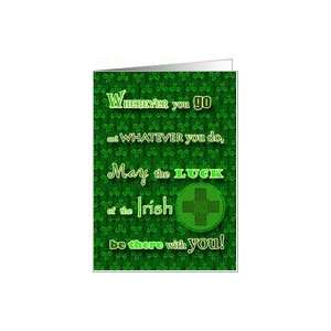  St. Patricks Day, Irish Blessing with Celtic Cross Card 