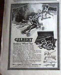 1920 Gilbert Outdoor Wheel Toy Scooter Go Cart Ad  