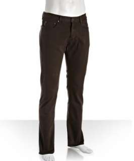 style #306232301 Burberry London brown stretch cotton button fly jeans