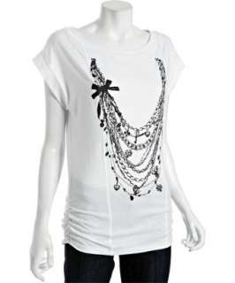 Casual Couture by Green Envelope white cotton necklace print tunic t 