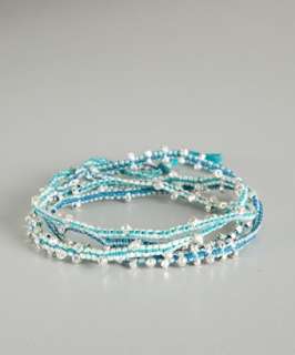 Chan Luu blue nugget beaded quadruple wrap bracelet   up to 70 