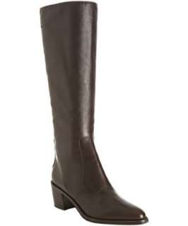 Diane Von Furstenberg dark brown pebble leather Chelsea boots 