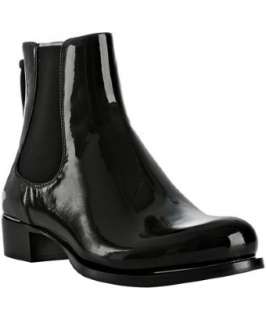 Miu Miu black patent leather chelsea boots  