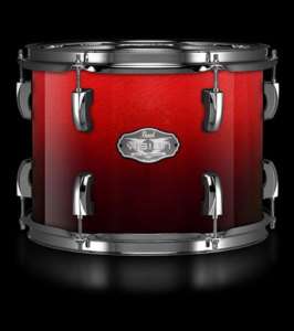 Pearl Vision VBX 8 Mounted Tom/Ruby Fade/Chrome Hardware/Finish #232 