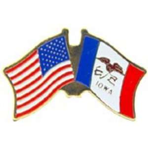 American & Iowa Flags Pin 1 Arts, Crafts & Sewing