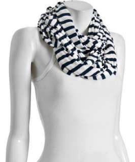 Reverse by Dolan navy stripe jersey round tubular scarf   up 