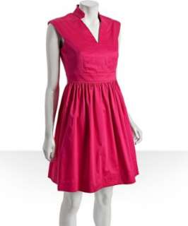 Calvin Klein electric pink stretch cotton flare skirt dress   