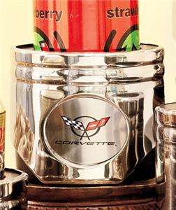   STAINLES STEEL CAR PISTON KOOZIE CAN HOLDER   VETTE,MUSTANG,CHEVY,FORD