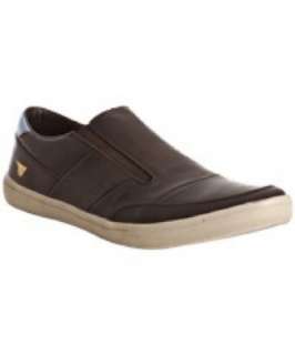 Gola brown leather Motto slip on sneakers  