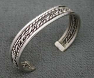   Tahe Sterling Silver Rope Cuff Bracelet Native American Jewelry  