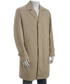 Loro Piana beige poly button front raincoat  