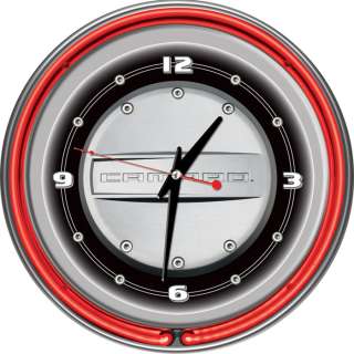 Chevy Camaro Neon Garage Wall Clock   14 inch Diameter 844296091980 