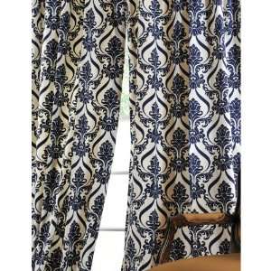   Blue Printed All Cotton Curtains and Drapes 50x84