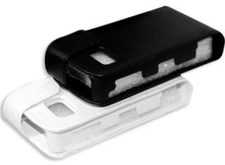 Black Leather Flip Case Pouch Skin Protector Nokia 5800  