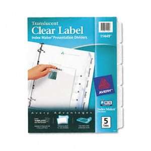  Avery Index Maker Clear Label Punched Dividers, 5 Tab 