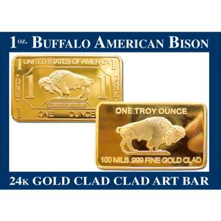   BISON GOLD CLAD 24k ART BAR ★ WIN NOW ★ COLLECT ★★  