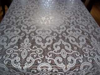 WHITE OBLONG TABLECLOTH LACE 70 X 90 FLORAL WTCF43  