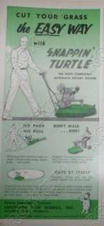 1954 Snappin Turtle Lawn Mower AD  