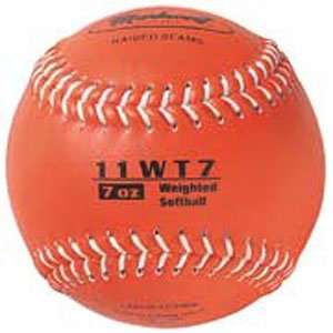   Weighted Leather Softball 7 OZ. BRIGHT ORANGE 12