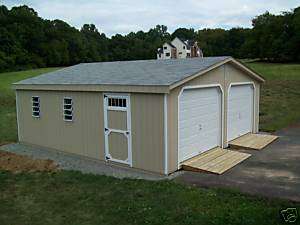 AMISH 20x20 DOUBLE WIDE GARAGE SHED STRUCTURE NEW  