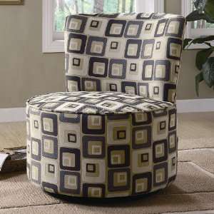  Furniture Round Swivel Accent Chair (Square) 902001 Furniture & Decor