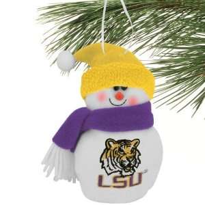  LSU Tigers 6 Plush Snowman Ornament