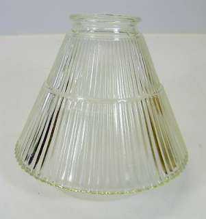 Vintage Small Fluted Ribbed Clear Glass Lamp Shade  