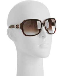 Gucci dark red buckle detailed squared sunglasses   