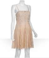 Outfit Sue Wong peach chiffon embroidered applique dress with 