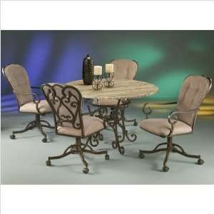  Magnolia 5 Piece Travertine Dining Set with Chair with 