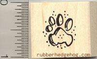 Small Cat paw print rubber stamp A9409 wood mounted dog  