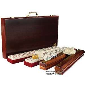  American Mahjong Game 166 Set Wood Case Racks Toys 