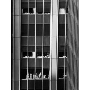  Mannequins in Window of Office Building Photographic 