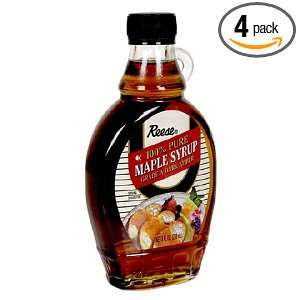 Reese Pure Maple Syrup, 8 Ounce Glass Bottle (Pack of 4)  
