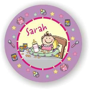   At Hand Stick Figures   Melamine Plates (Baby Girl)
