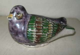   Iran Persian Glazed Painted Stoneware Bird Dove Pigeon Persia Folk Art