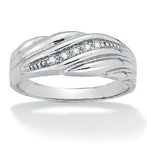   Jewelry Mens 10k White Gold Diamond Accent Wedding Ring Jewelry