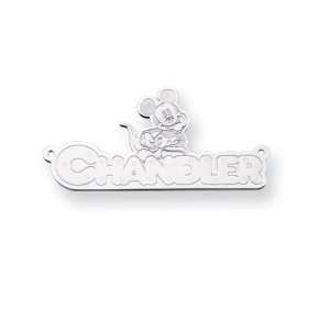  Personalized Mickey Mouse Name Pendant, Sterling Silver Jewelry