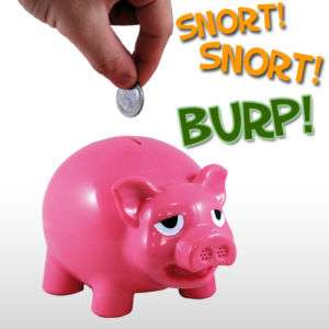 Burping Bernie Pink Piggy Bank Funny Joke Coin Prank Gag Pig that 