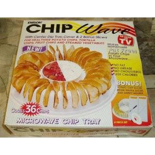 Chip Wave   Microwave Potato Chip Maker with Center Dip Tray, Cover 
