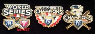 NY YANKEES 2009 WORLD SERIES CHAMPS 3 PIN SET  