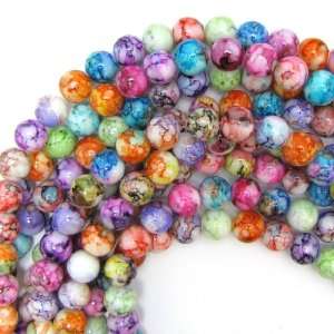  10mm multicolor jade round beads 15 strand
